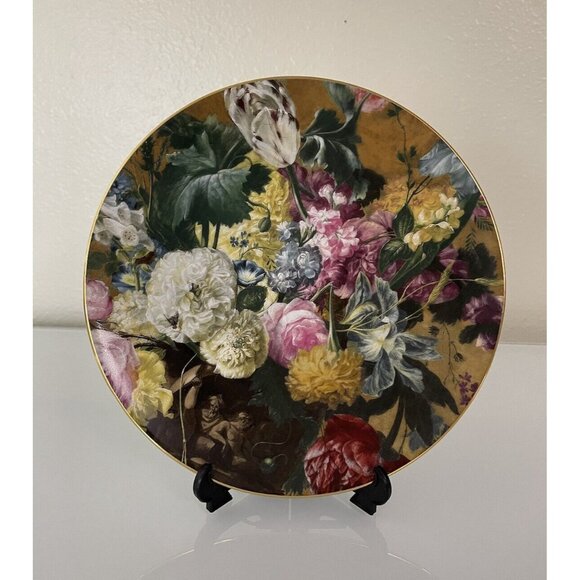 Porcelaine LG C. Limoges Dec. a la main Fully Decorated Floral Plate, Wall Decor - Picture 9 of 9